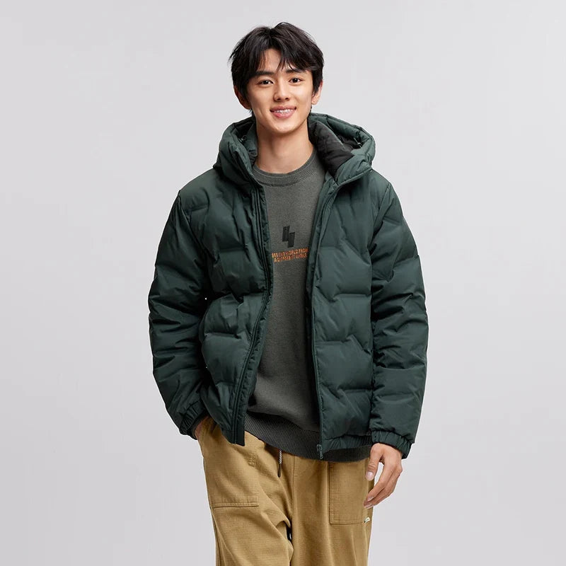 Down Jacket Men 2026 New Waterproof Hooded Outerwear Winter Clothing Solid Color Versatile Thick Down Coat For Man