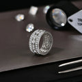 Luxury Full Moissanite Rings for Women D Color VVS1 Lab Diamond Band S925 Silver Engagement Wedding Jewelry Party Gift
