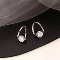 2024 New Fashion Gold Color Round Zircon Simple Drop Dangle Earrings for Women Charm Korean Hoop Jewelry Wedding Birthday Gift