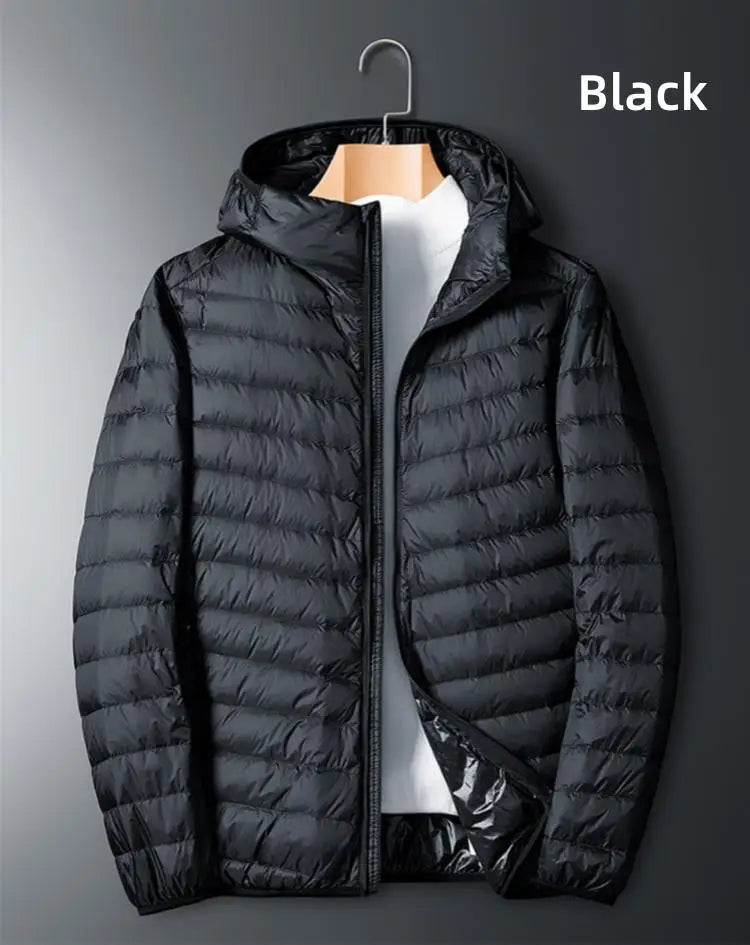 Autumn Winter Down Jacket Men Ultra Light Windproof Waterproof Anti Fouling Anti-Oil White Duck Portable Hooded Coat Male