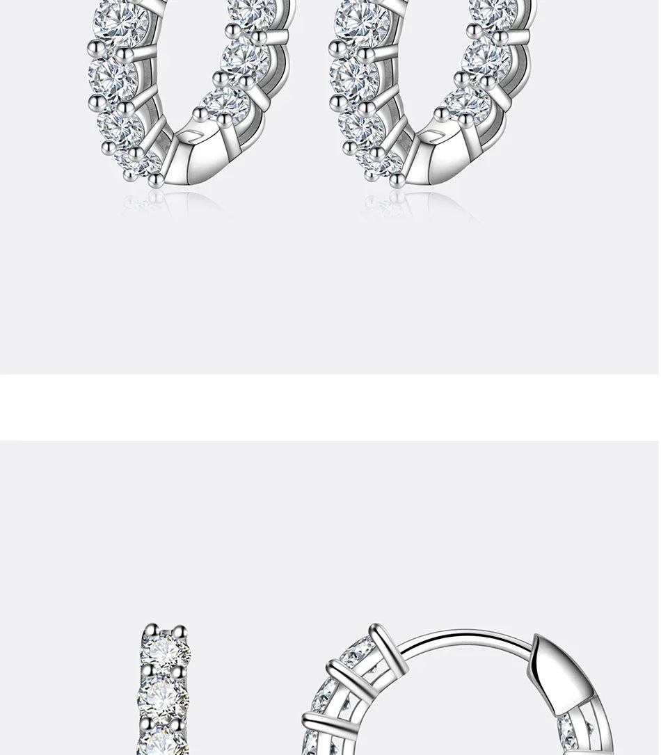 1.8CT All Moissanite Earrings for Women S925 Pure Silver GRA Certified Diamond Temperament Fashion Wedding Party Jewelry