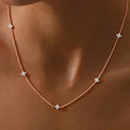 Four-Leaf Clover Moissanite Necklaces for Women Certified 2mm Lab Diamond Choker 925 Sterling Silver Chian Fine Jewelry Gifts