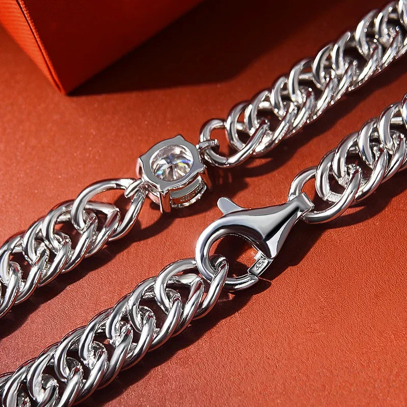 6.5mm Round Moissanite Bracelet for Women Men 100% S925 Sterling Silver Plated 18K Gold Party Fine Jewelry Gift
