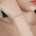 1.5MM 2MM Full Moissanite Tennis Bracelets for Women Princess Cut Lab Diamond 925 Sterling Silver Bangle Jewelry Gifts