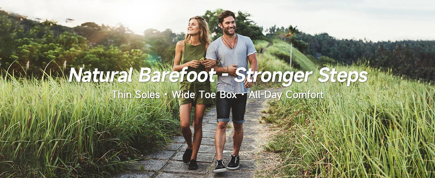 Wide-Toe-Box Barefoot Shoes Womens Mens Zero Drop Slip On Sneakers Minimalist Walking Shoes