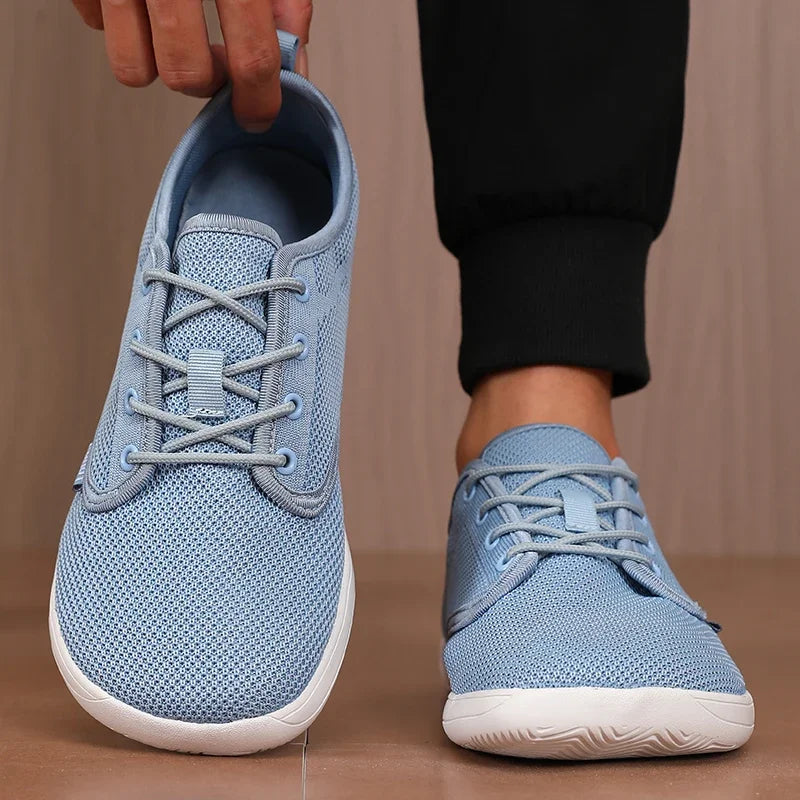 Wide Toe Men Shoes Breathable Knitted Mesh Comfortable Barefoot Shoes Casual Versatile Soft Sole Wide Last Shoes Walking Shoes