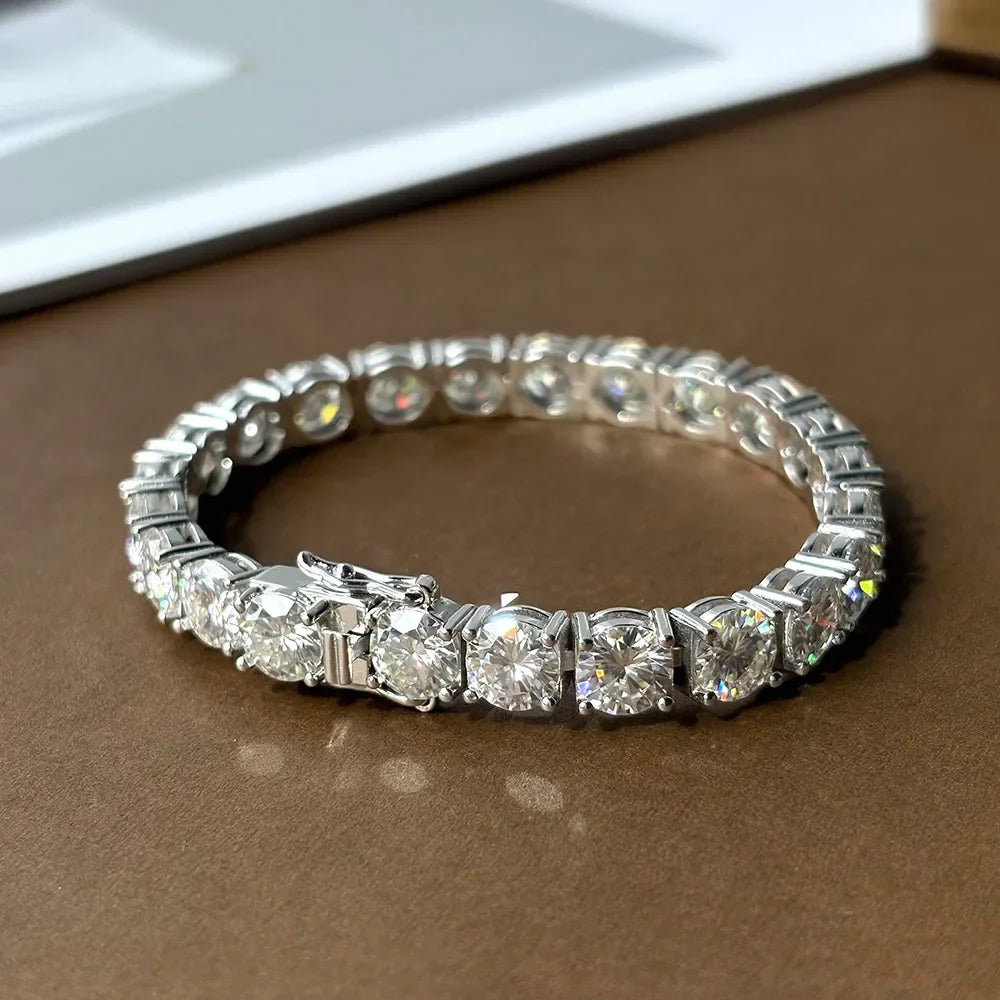 Full Moissanite Tennis Bracelet 925 Silver Plated 18k Gold for Women Man Wedding Party Fine Jewelry Can Pass Diamond Test