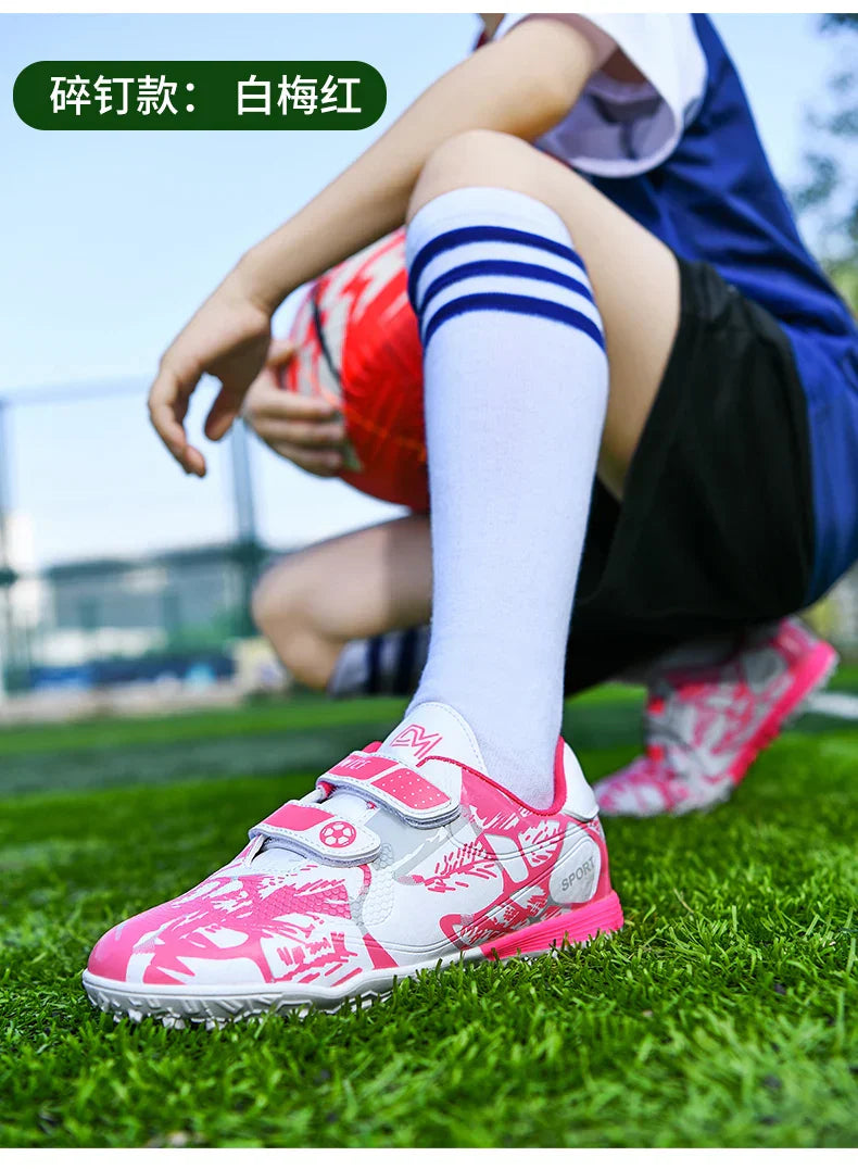 Boys Football Boots New Resistant Casual Kids Soccer Shoes Sneakers Grass Non Slip Training Sports Fast Match Breathable Cleats