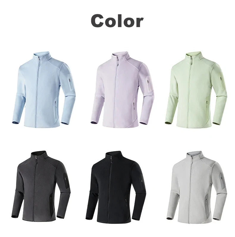 Winter Fleece Jacket Men Women Outdoor Windproof Warm Fleeced Clothing Unisex Hiking Camping Climbing Skiing Sport Coat