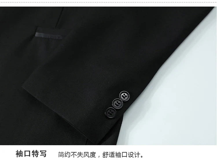 Suit (Blazer+ Vest + Pants) Men's Fashion Gentleman Business Outdoor Standing Collar Gentleman Wedding Work Casual MAO Suit