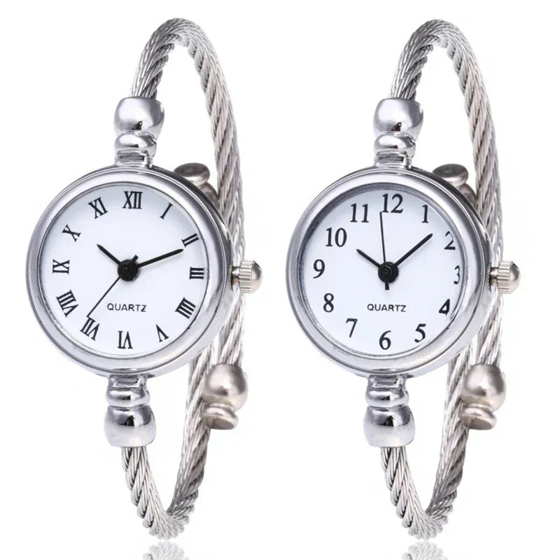Luxury Women's Watch Small Gold Bangle Bracelet Watches Stainless Steel Retro Ladies Quartz Wristwatch Female Thin Chain Clock