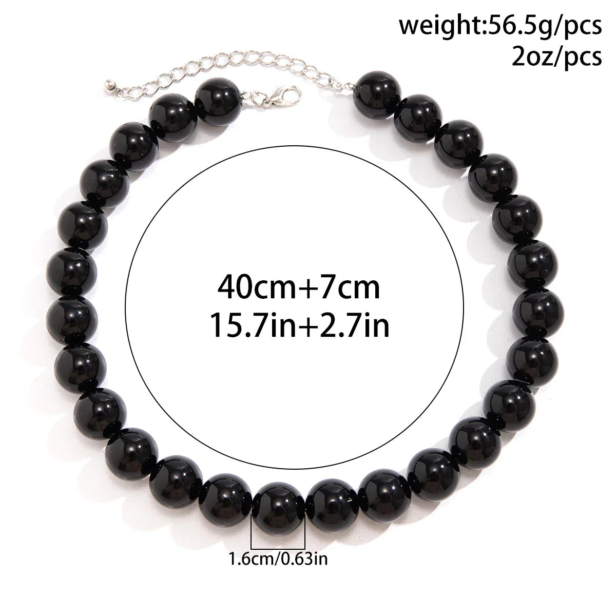 Salircon Gothic Simple Acrylic Red\Black Big Ball Bead Chain Necklace Women's Y2K Korean Clavicle Necklace Trendy Party Jewelry