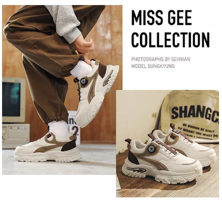 2025 Autumn New Men's Versatile High-Top Trendy Thick-Soled Running Shoes Breathable Casual Trendy Shoes