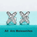 Moissanite Diamond Earrings 925 Sterling Silver D Color VVS1 Moissanite Classic Cross Stud Earrings For Woman Jewelry