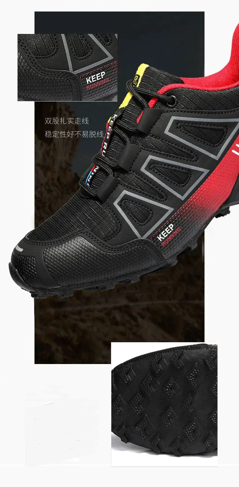 Men‘s Waterproof Hiking Shoes Outdoor Trainers Lace-up Climbing Shoes Women Trekking Sneakers Anti-slip Hunting Tactical Sneaker