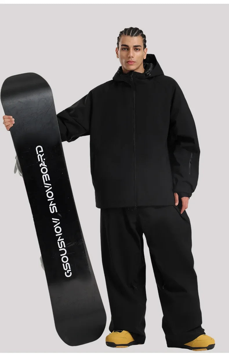 SNOW Winter Ski Jacket Men Waterproof Insulated Snow Tops Super Loose Snowboard Clothes Breathable Windproof Skiing Hoodies