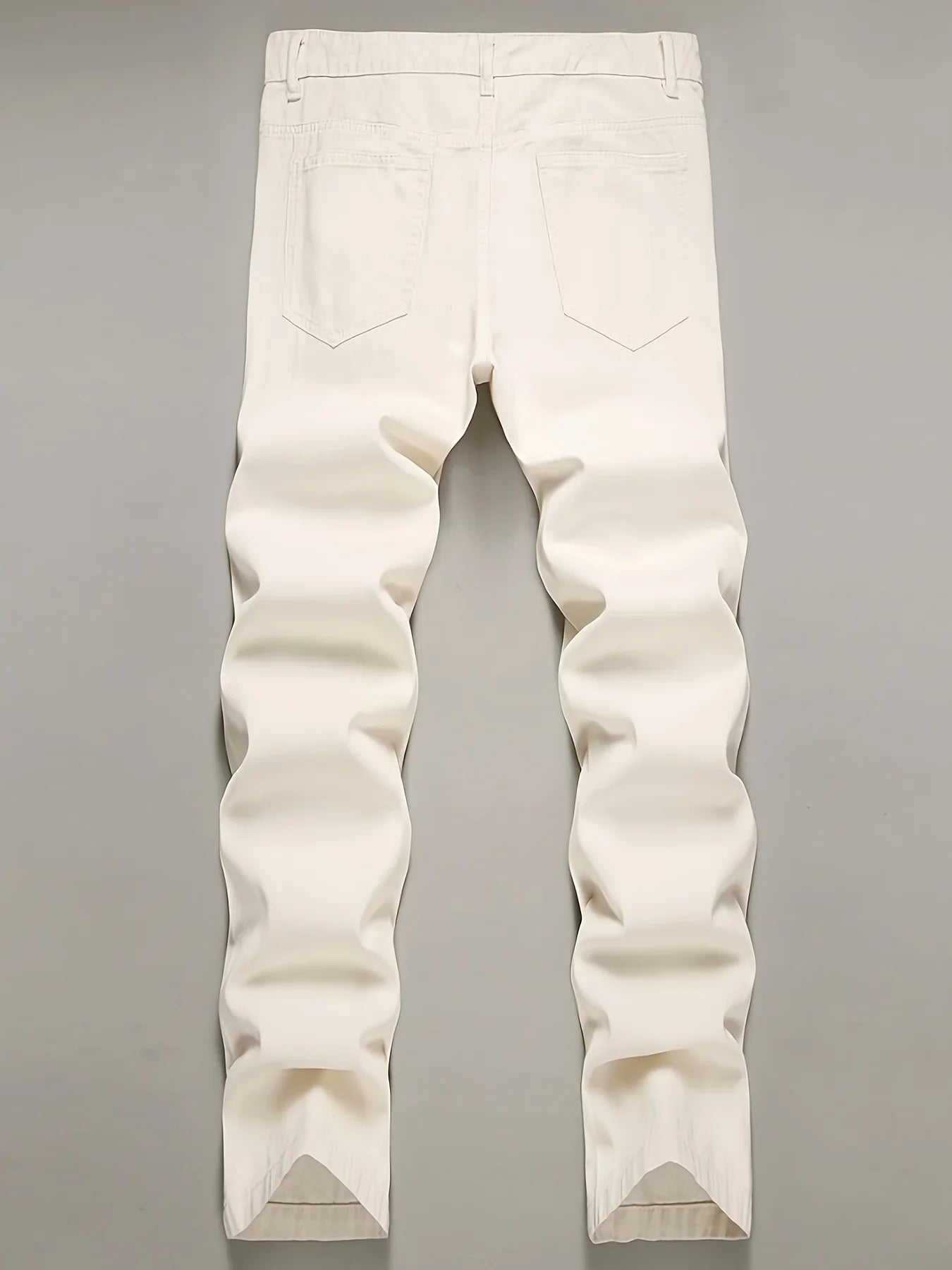 Men's jeans, men's spider web printed worn-out jeans