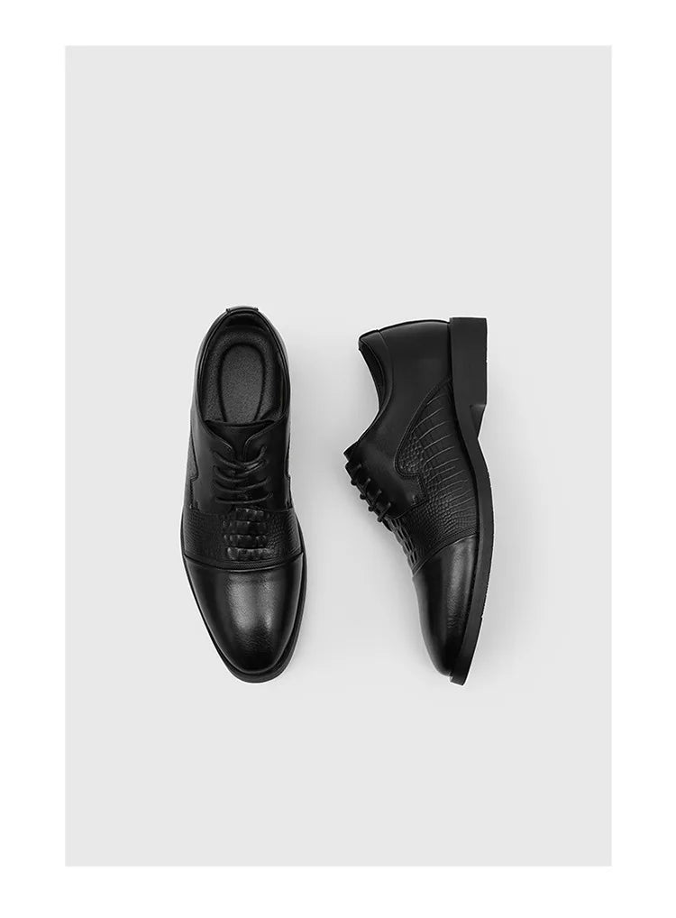 New Lace Designer Elegant Shoes Man Spring Autumn Business Casual Leather Shoe Male Fashion Solid Color Wedding Dress Shoes Man