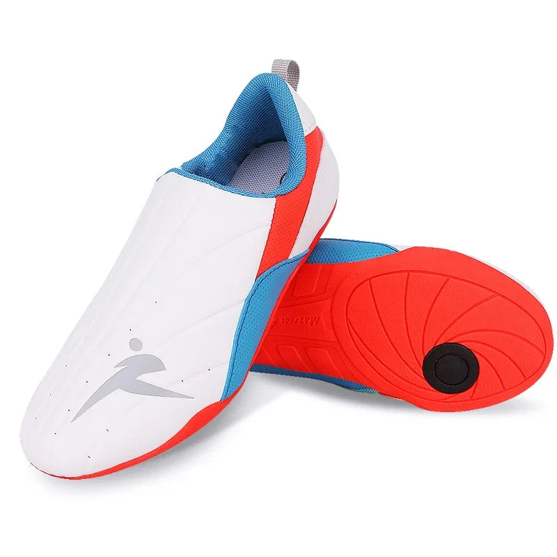 Adult Kids Wear-Resistant Taekwondo Coach Shoes Karate Sneakers Thick Soft Sole Breathable Men Martial Arts Kung Fu Boxing Shoe