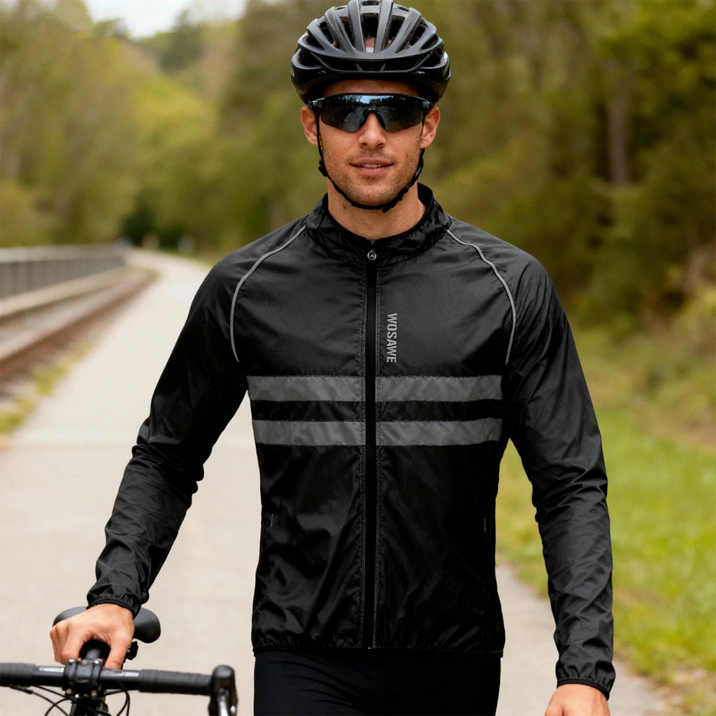 Wind Jacket Lightweight Cycling Windbreaker Windproof Bike Jacket Water Resistant Long Sleeve Jersey Wind Coat Vest