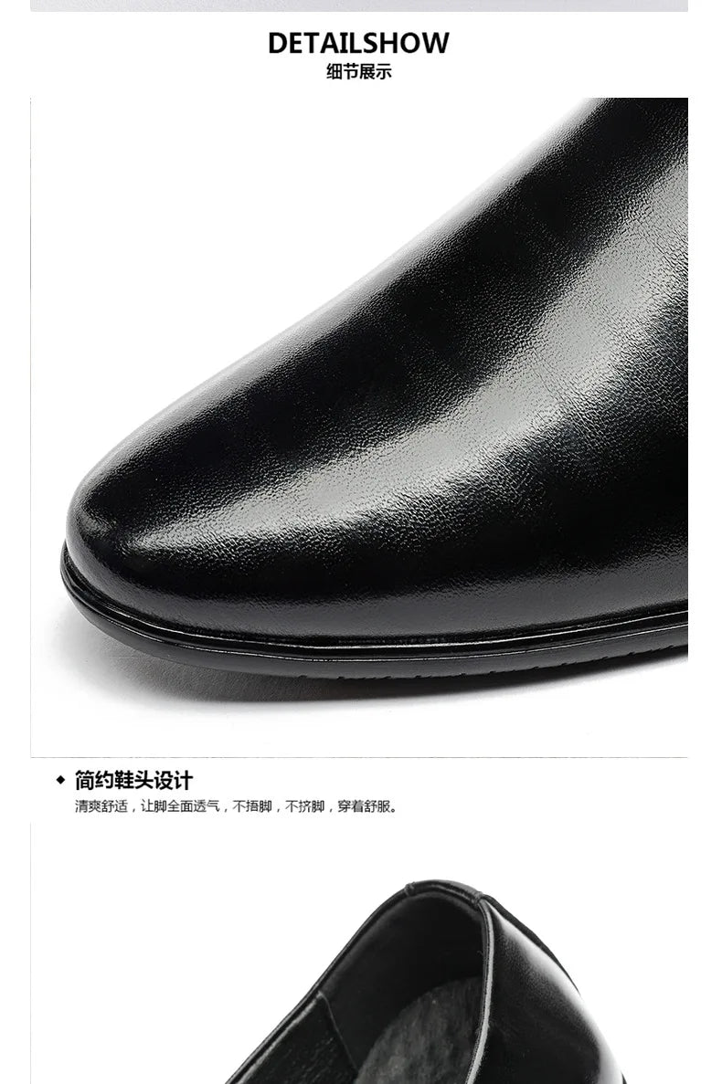 2026 Spring Autumn Business Leather Shoes for Men Black Fashion Casual Shoes Loafers Male New Designer Retro Dress Shoes Man