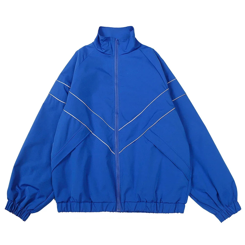 Men High Street Patchwork Color Black Windbreaker Coats Hip Hop Varsity Jacket Women Spring Autumn Thin Fashion College Jackets