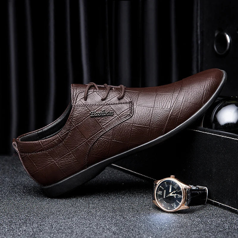 Luxury Business Oxford Genuine Leather Shoes Men Breathable Formal Dress Shoes Male Office Wedding Flats Footwear Evening Dress