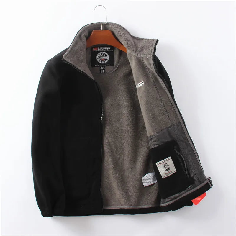 Thickened Double - Sided Polar Fleece Jacket for Men | Autumn/Winter Warm Casual Loose Fit Big Size Coat