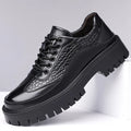 Retro Brown Men's Banquet Leather Shoes Thick Soled Wear-resistant Work Shoes2025 Classic Brand Men's Business Dress Shoes
