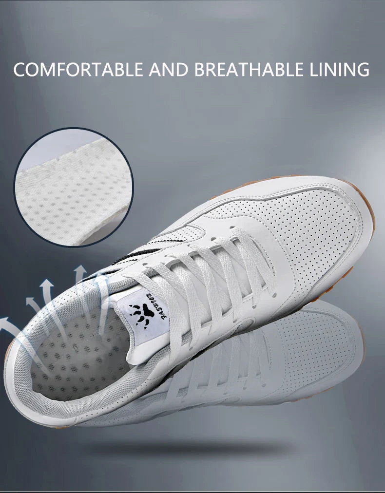 High Quality Men's Vulcanized Sneakers Leather Casual Shoes Breathable Mesh Men Tennis Shoes Male Flat Shoe Zapatillas Hombre