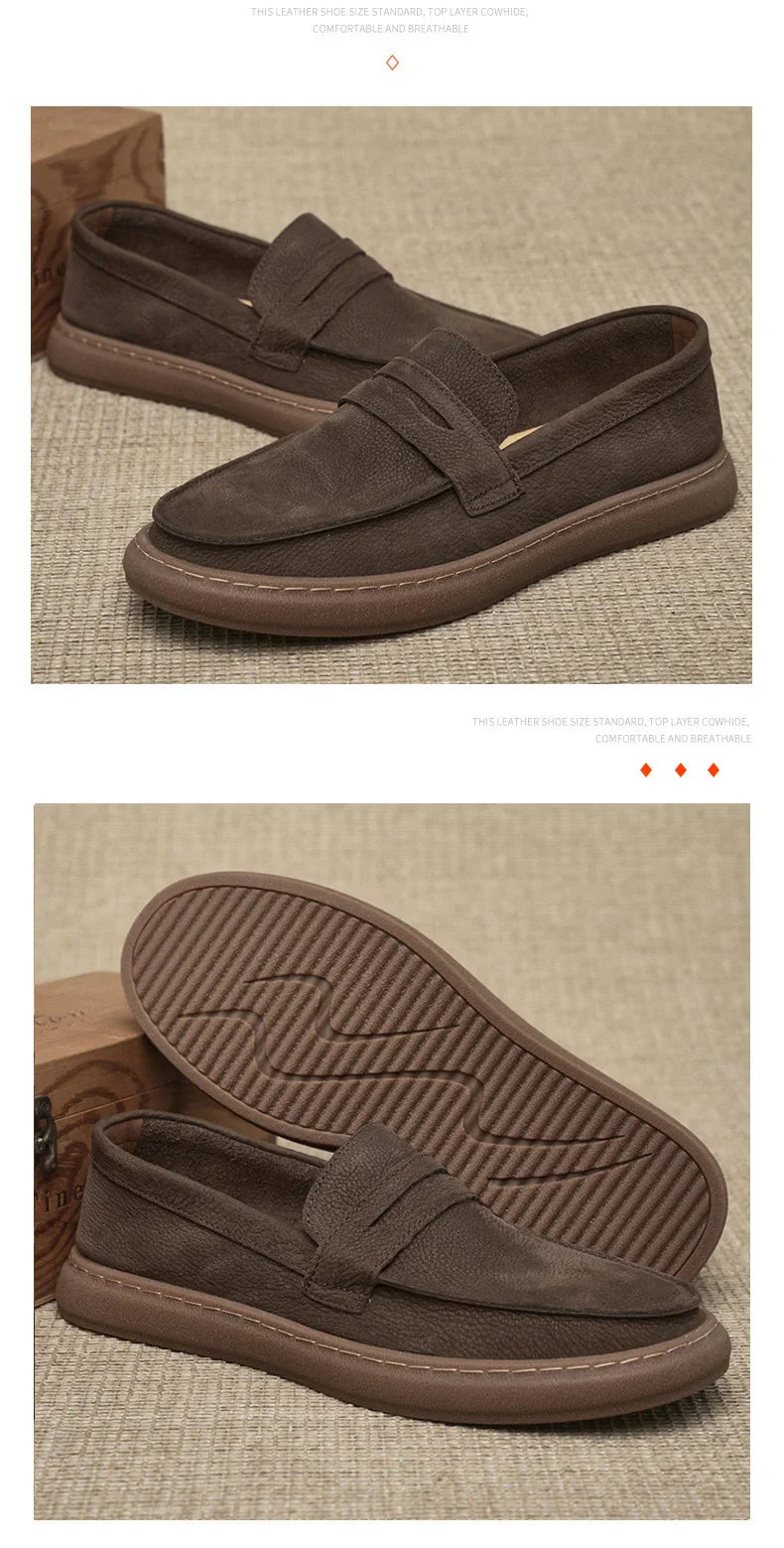 Italian Genuine Leather Men's Casual Shoes Fashion Business Loafers for Men Formal Shoes Designer Moccasins Lightweight Driving