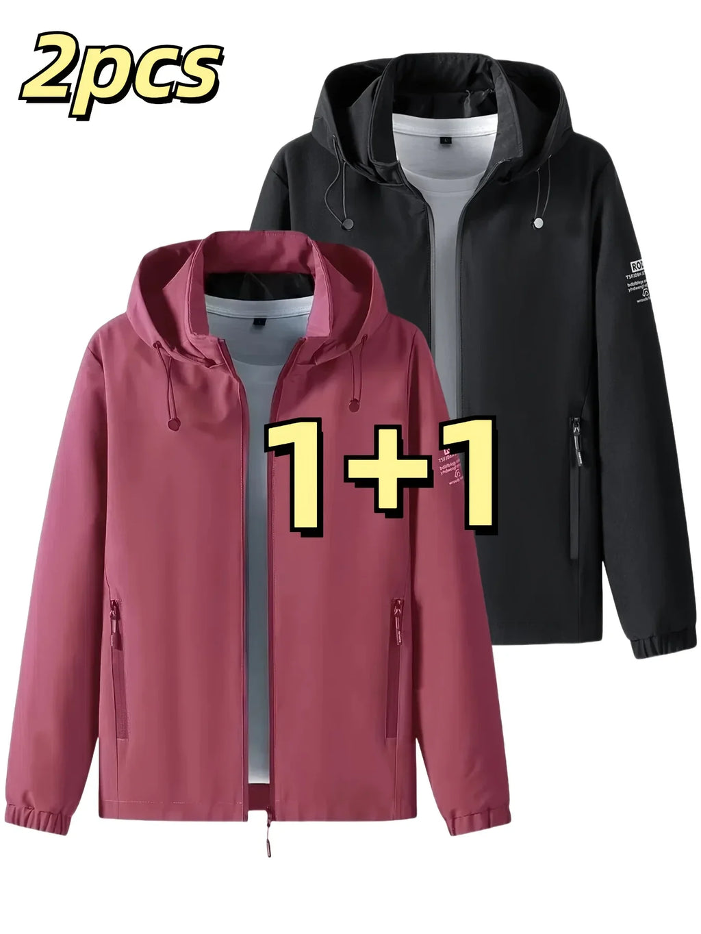 Windproof detachable hooded jacket Korean style trendy loose fashion casual men's jacket