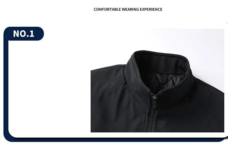Plus Size 8xl Jacket for Men 2026 Thick Stand Collar Solid Winter Jacket Men Waterproof Warm Business Casual Men Coats