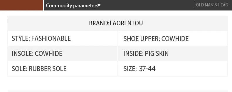 LAORENTOU men's bean shoes, genuine leather hollow out breathable business casual dad leather sandals, soft soled loafers10790DW