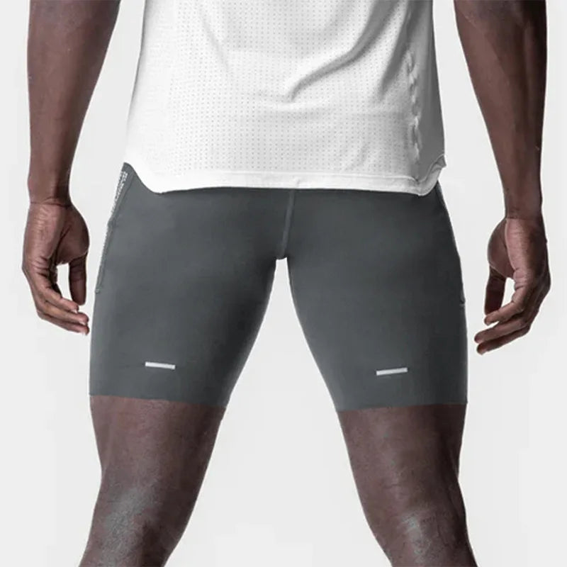 Men's Workout Shorts Quick Dry Skinny Running Shorts Gym Fitness Jogger Stretch Slim Fit Bodybuilding Short Pants Activewear