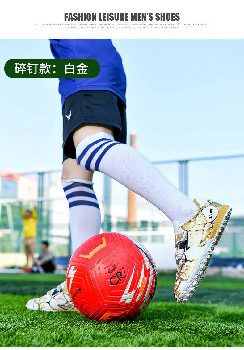 Boys Football Boots New Resistant Casual Kids Soccer Shoes Sneakers Grass Non Slip Training Sports Fast Match Breathable Cleats