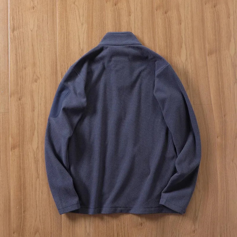 Outdoor Lightweight Fleece Sweatshirt Jacket Men's Zipper Closure Stand Collar Technical Fabric Comfortable Youth Fashion