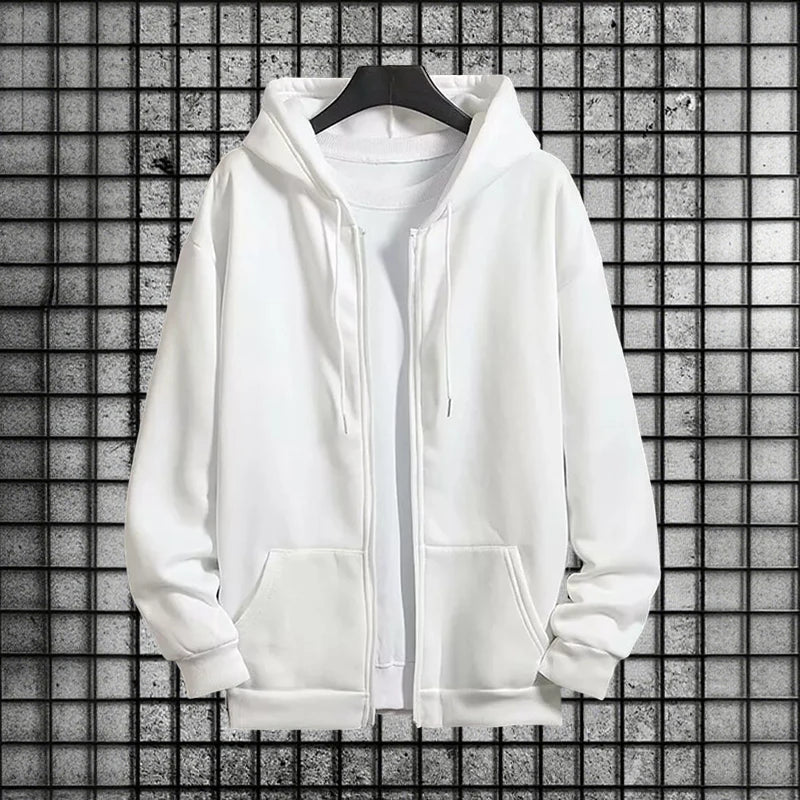 2025 New Arrival Men's Zipper Hoodie Sweatpants 2 Piece Set High Quality Hooded Long Sleeve Sweatshirt Autumn Winter Tracksuit
