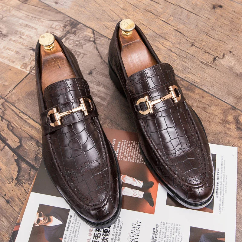 Classic Social Leather Shoes For Men Leather Loafers Wedding Casual Business Brogues Shoes Men Office Leather Men's Dress Shoes