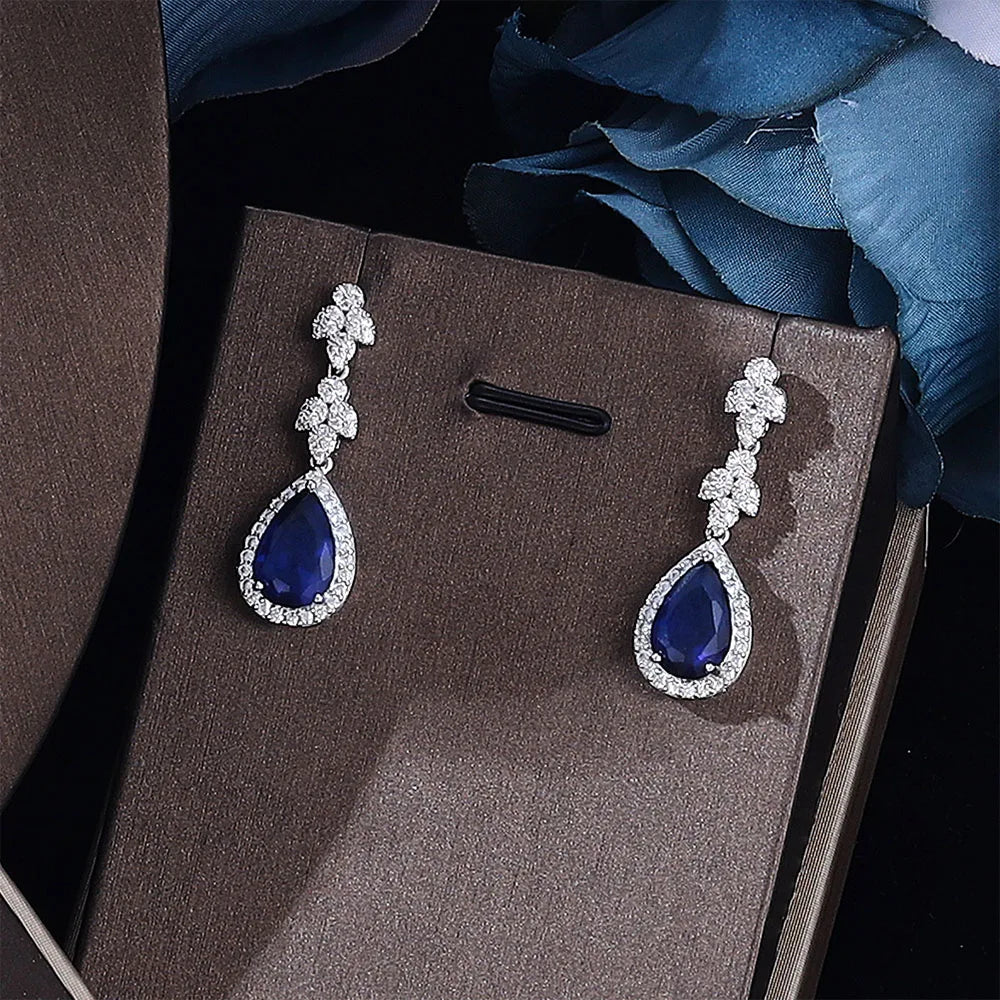 4pcs Bridal Zirconia Jewelry Sets For Women Party, Luxury Dubai Nigeria platinum plating Crystal Wedding Jewelry Sets