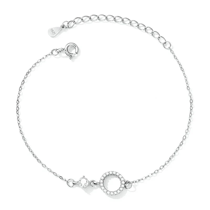 Authentic 925 Sterling Silver Simple Ring Bracelet for Women Simple Basic Bracelet for Female Fine Jewelry Wedding Gift