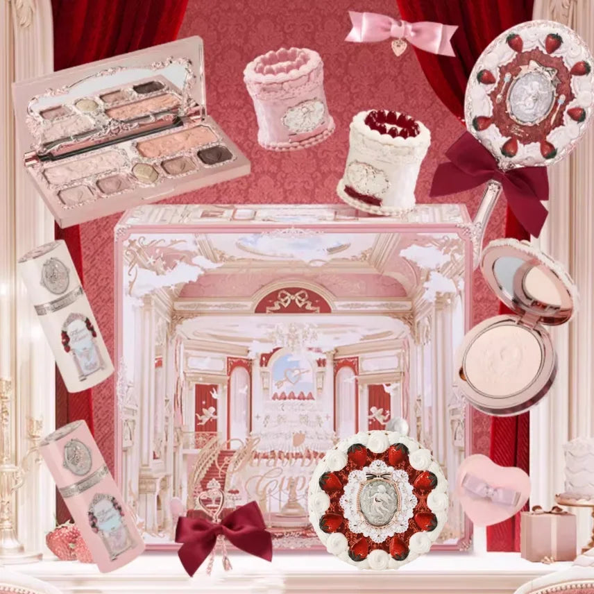Strawberry Cupid Box Collection Make Up Sets Cosmetics Full Set Palette Pressed Powder Blush Lipstick Gift Box