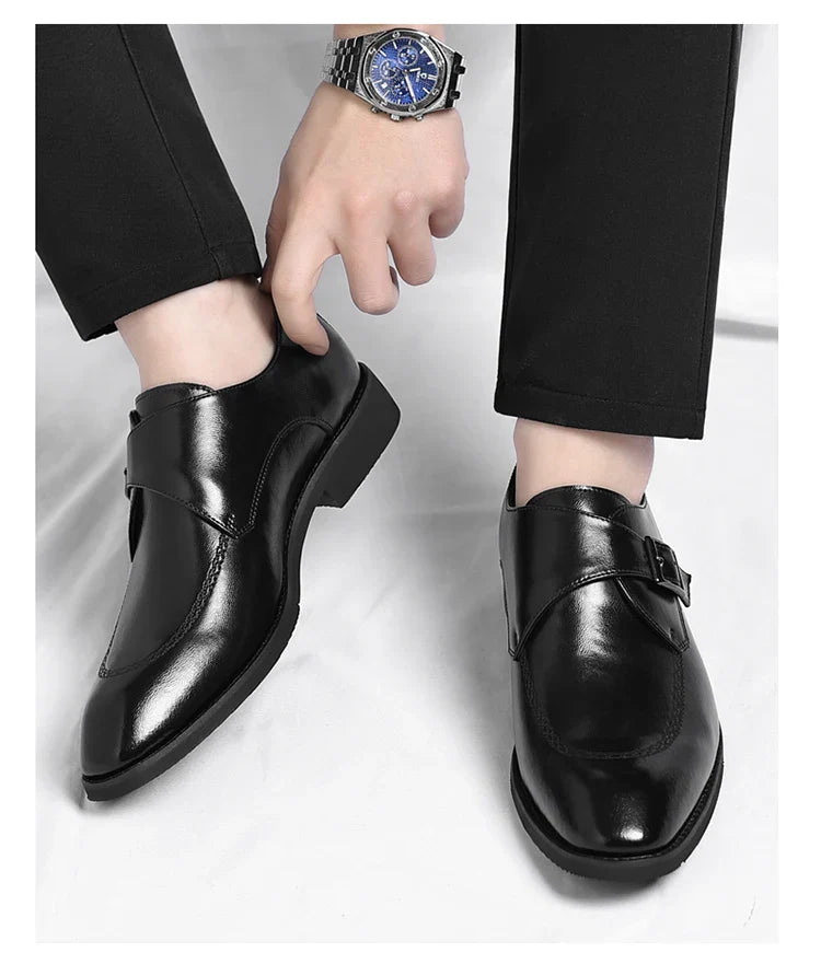 Men's Leather Shoes British Style Business Formal Derby Comfortable Fashionable Casual Footwear-SJ1112