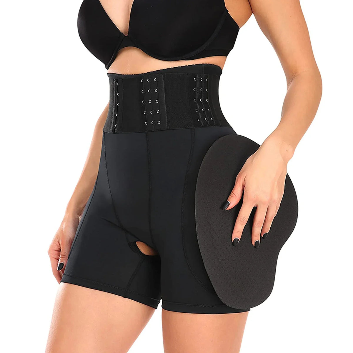 Women Hip Padded Shorts High Waist With Hook Tummy Control Panties Sexy Fake Ass Butt Lifter Booty Enhancer Big Buttocks Brief