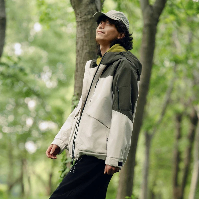 Men Jacket Outdoor Mountain Style Hooded Loose Couple Casual Style Autumn Lightweight Outerwear Daily Wear 2026