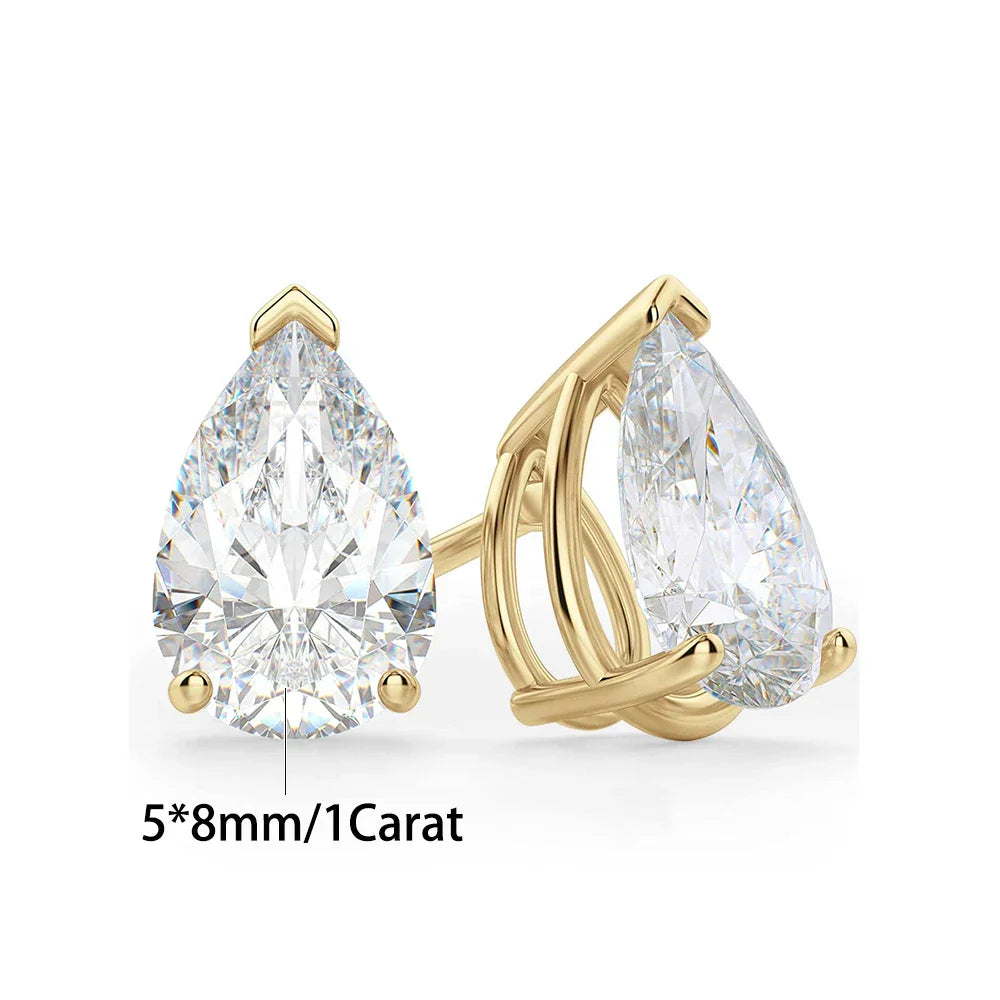 Waterdrop Moissanite Drop Earrings for Women Double Pear Cut Diamond Ear Stud 925 Sterling Silver Fine Jewelry with Certificate