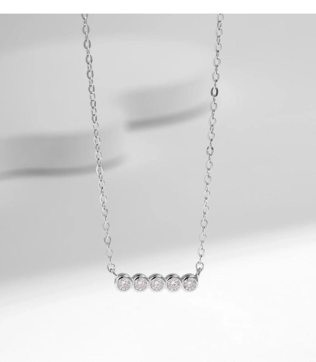D Color Moissanite 925 Sterling Silver Stackable Pendant Necklaces Lab Diamond Link Chain Jewelry For Women Luxury Gift
