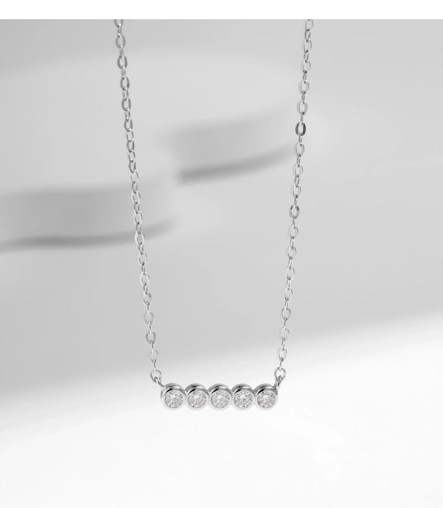 D Color Moissanite 925 Sterling Silver Stackable Pendant Necklaces Lab Diamond Link Chain Jewelry For Women Luxury Gift