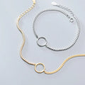 Dazzling Zircon Hollow Circle Luxury Bracelet for Women 925 Sterling Silver Geometric Link Chain Bracelet Fine Jewelry