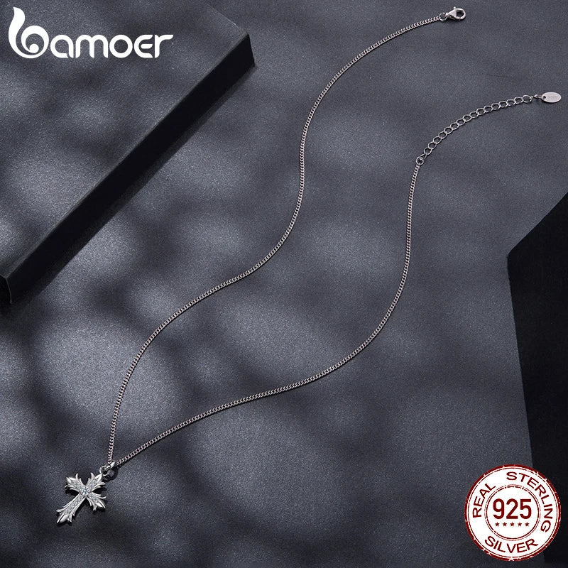 Moissanite Cross Pendant Necklace 925 Sterling Silver O-Chain Vintage Arrow Neck Chain for Women Guarding Faith Gift